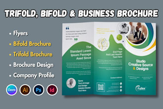 design trifold brochure, bifold brochure, company profile, corporate brochure