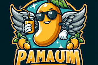 design high quality mango juice tree mascot logo with t shirt design