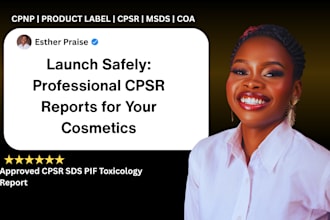 do approved cpsr sds pif toxicology report coa product label for UK eu cpnp reg