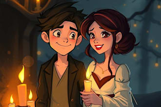 make anime couple character art anime cartoon