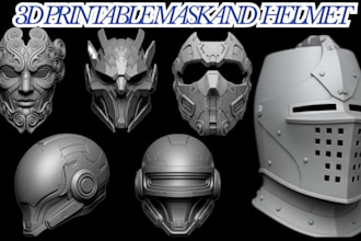 sculpt 3d mask 3d helmet props dj mask weapon armor stl model for 3d printing