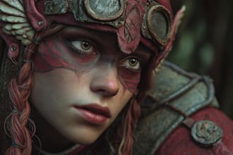 create fantasy, sci fi, character with hyperrealistic style