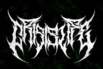 design a creepy black metal logo with sharp edges