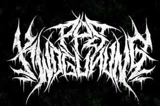 make a custom thrash metal band logo with energy