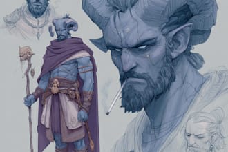 draw a fantasy character design and dnd character art