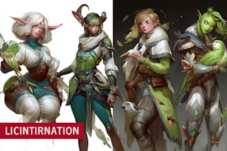 draw anime and game style characters art