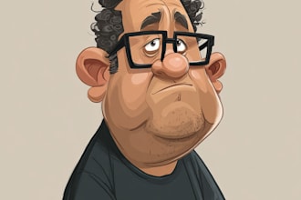 draw a cartoon caricature, logo, portrait, or avatar