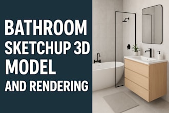do bathroom sketchup 3d model and 3d rendering