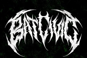create a vintage death metal logo in old school style