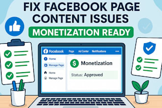 fix facebook page content issues for monetization approval