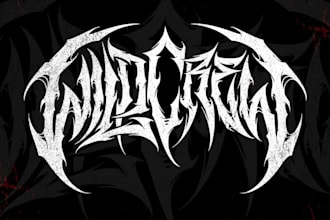 hand draw an organic doom metal band logo