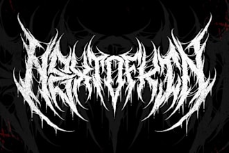 custom deathcore metal logo with extreme aesthetics