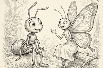 draw line art chapter heading black white illustrations book