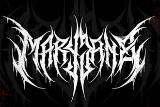 hand draw a thick and chaotic sludge metal logo