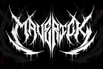 make an authentic black metal logo for albums