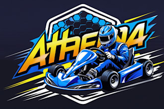 create professional and specially kart racing logo design