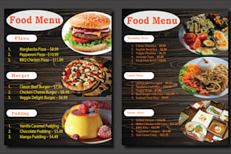 do a professional food menu flyer banner design for your brand