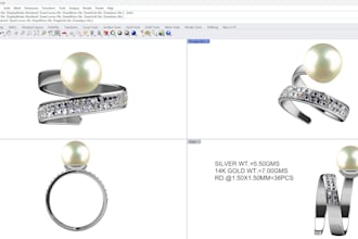 design custom rings, pendants, and earrings in cad