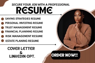 craft ats optimized resumes and cvs for financial planning, personal investing
