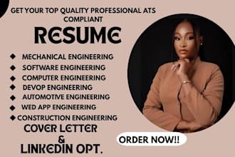 craft ats optimized resumes and cvs for mechanical, software engineering