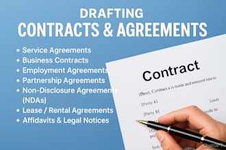 draft legal documents, contracts, and affidavits for you