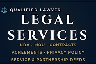 be your lawyer for legal agreements, contracts, and mou
