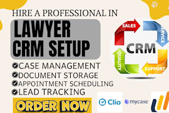setup lawyer crm lawmatics clio mycase practicepanther hubspot lawcus evernote