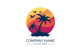 create awesome and gorgeous palm tree logo design