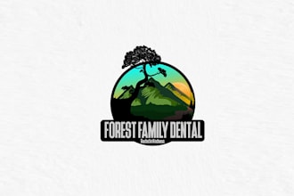 design top quality forest family dental logo
