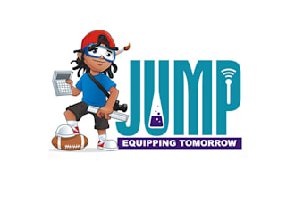 make unique cartoon illustration logo for jump institute