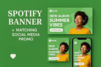 design an eye catching spotify banner and music promo graphics