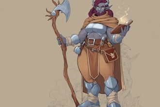 draw a dnd character in cartoon character art