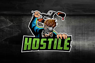 design exceptional fun paintball team logo for hostile