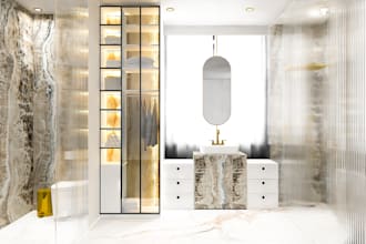 do photorealistic modern bathroom 3d renders