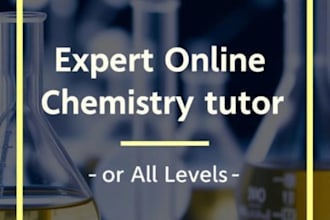 be your organic and general chemistry tutor for all levels