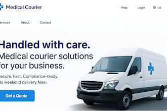 medical courier website  medical website delivery website logistic web