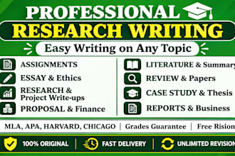 do essay writing, report and paper, case study, research and summary
