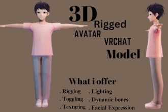 create vrchat avatar vrc avatar furry avatar 3d model vtuber pc and quest