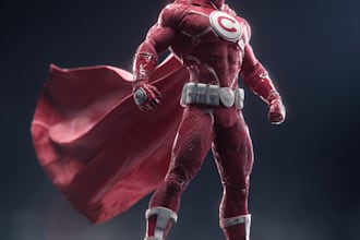 draw  marvel style comic book superhero or villain character