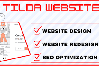 design or redesign tilda website, tilda landing page seo website design