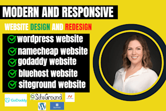 design website on bluehost godaddy hostinger ionos siteground and namacheap