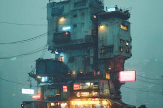 make an animation of a futuristic cyberpunk night city sci fi art