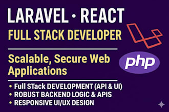 build custom laravel and react web application