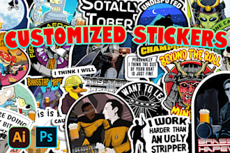 create customized stickers design in vector format