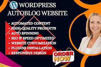 create wordpress autoblog or automated news, any autoblog website