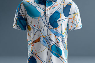 create print pattern golf polo t shirt design and mockup for you