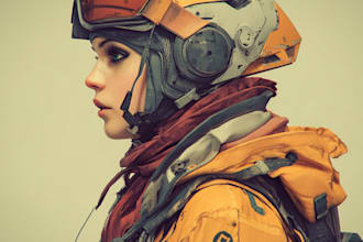 draw commission, fantasy or sci fi charater concept art illustration