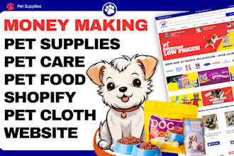 build premium pet website pet supplies website pet food store pet care website