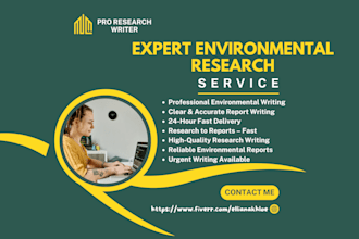 deliver environmental science research and writing in 24 hours