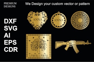 design custom patterns dxf file for cnc laser and plasma cutting